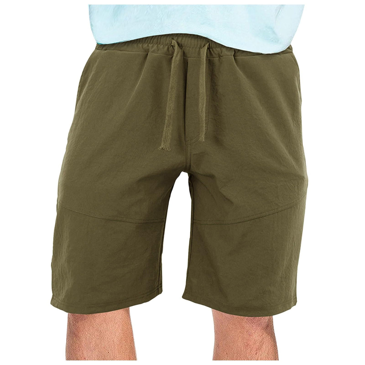 ZOCANIA Cargo Shorts Drawstring Elastic Waist Lightweight Athletic Shorts Quick Drying Casual Short Pants with Pockets Green