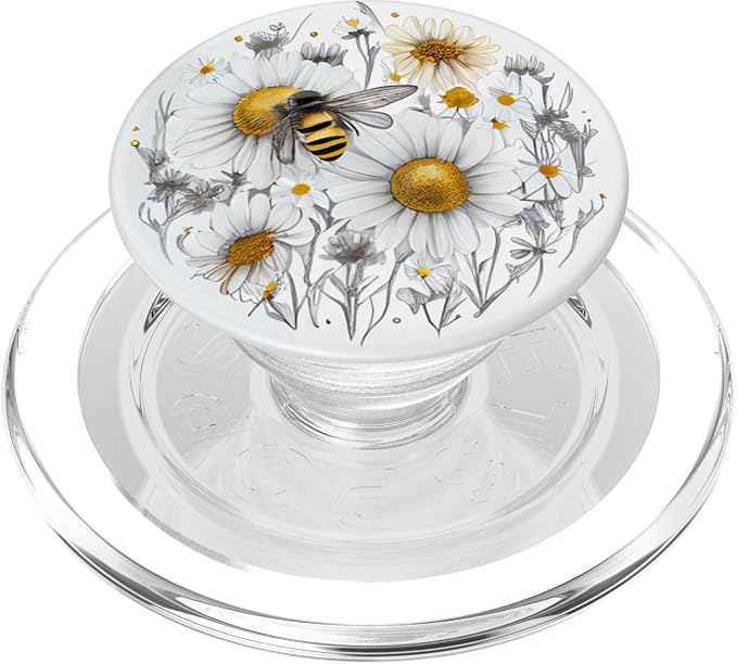 Bee Honeybee Daisy Flowers PopSockets Adhesive PopGrip