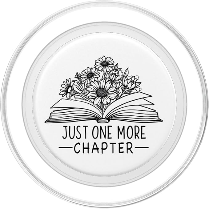 Just One More Chapter Floral Book Lover Bookish PopSockets Adhesive PopGrip