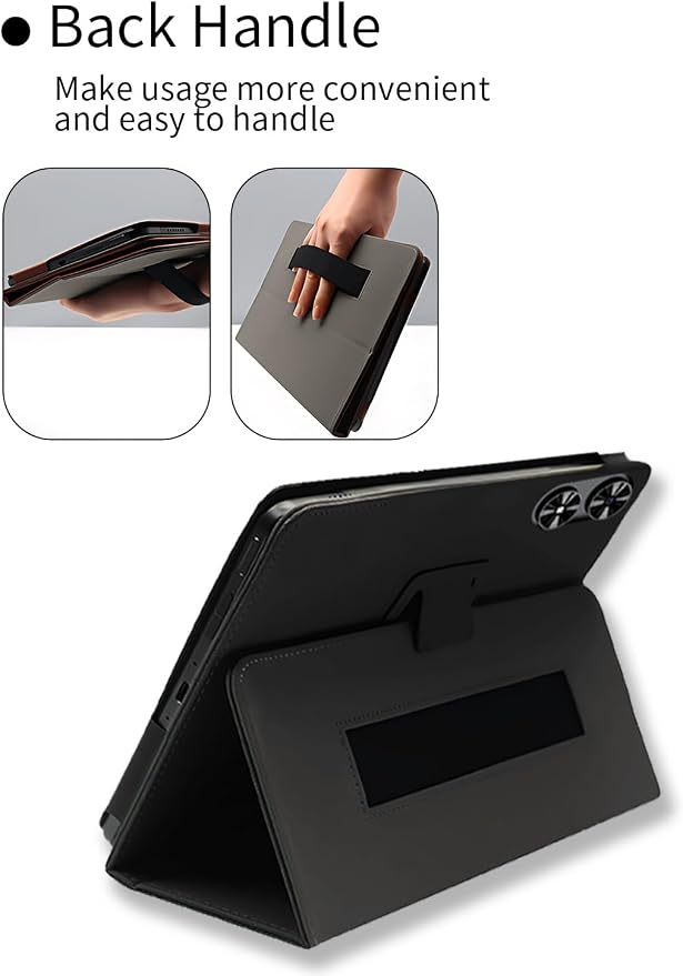 Case for SVITOO P108 Tablet 12 inch，WUNIAK Premium Leather Business Folio Stand Cover for SVITOO P108 Tablet 12 inch with Hand StrapBlack