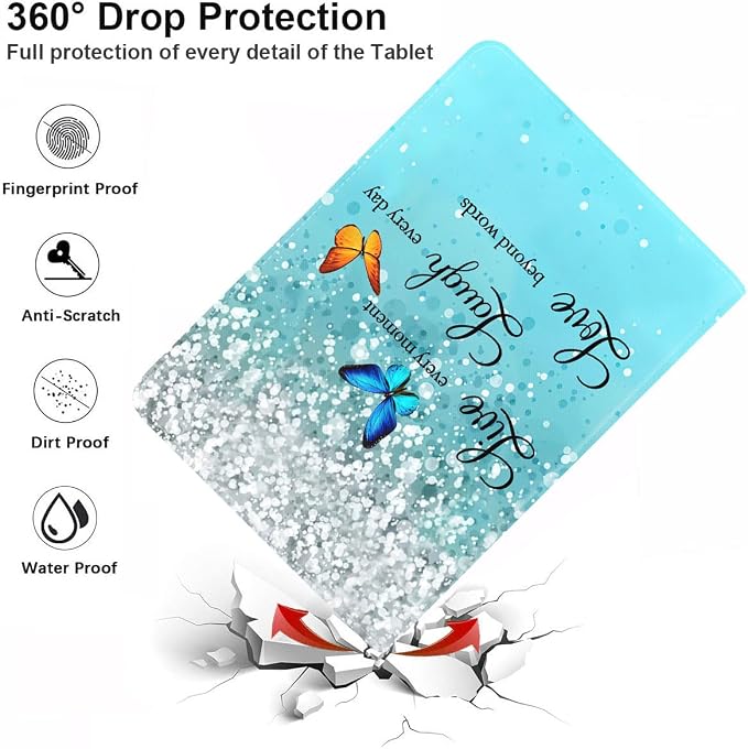 Case for Samsung Galaxy Tab S10 Lite/ S10 FE/ S9 FE 5G 10.9 Inch/ S9 11 Inch - Slim PU Leather Folding Stand Folio Cover with Auto Sleep/Wake American Flag &amp Bullets