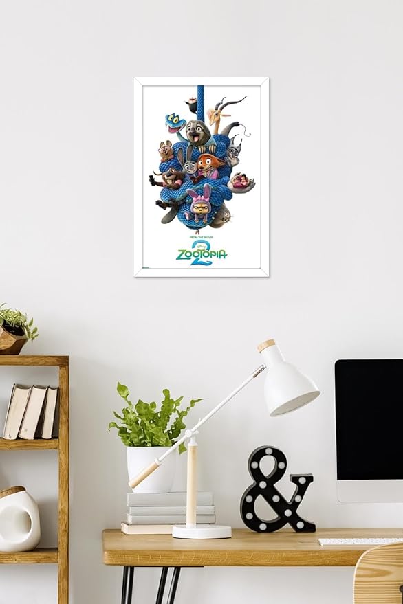 Disney Zootopia 2 (2025) - Group One Sheet Wall Poster, 22.4L" x 14.7W", White Framed Version