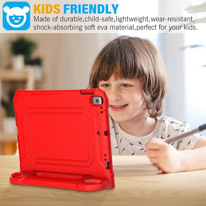SUPLIK Kids Case for iPad 9th/8th/7th Generation -10.2 inch 2021/2020/2019 Built with Screen Protector Durable Shockproof Handle Stand Case for Apple iPad Gen 9/8/7 Black