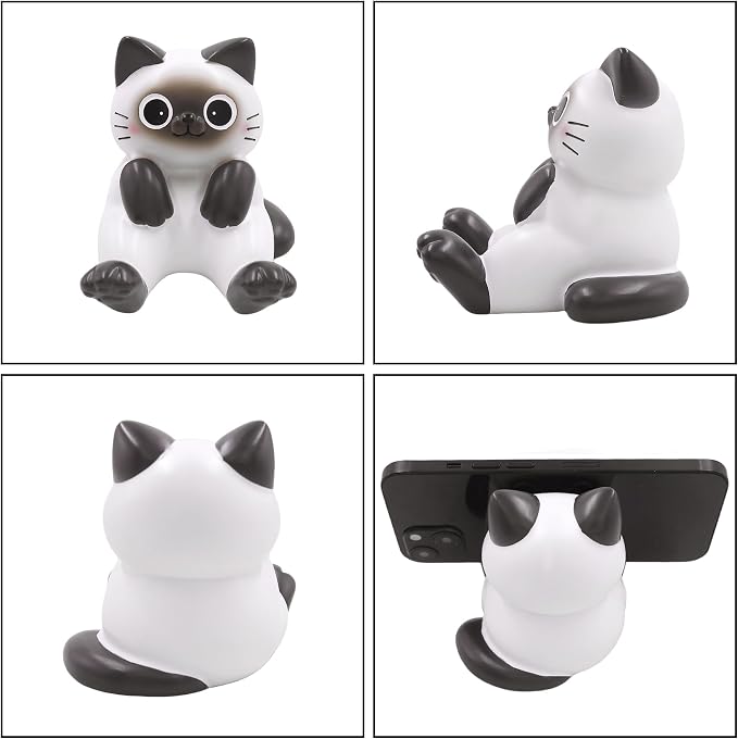 BOLLEY JOSS Desk Cell Phone Holder Stand Pink Sofa with Cute Cat Kitty for Office Free You Hands Home Ornament