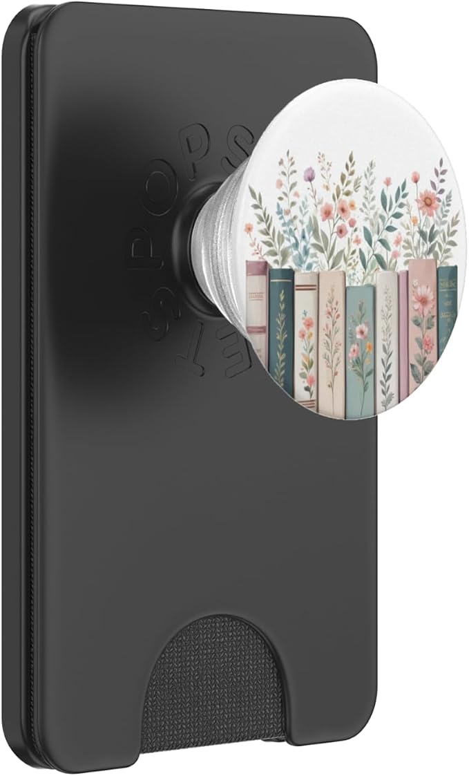 Bookish Booktrovert Reading Book Lovers Flower Floral PopSockets PopWallet for MagSafe