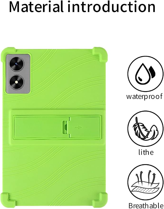 for SHARECLOUD P10/Frameflow P10 2025 10.1 Inch Tablet CaseBOVUGAC Soft Silicone Adjustable Stand Shockproof Kids Friendly for SHARECLOUD P10_T 10.1 Tablet(Black)
