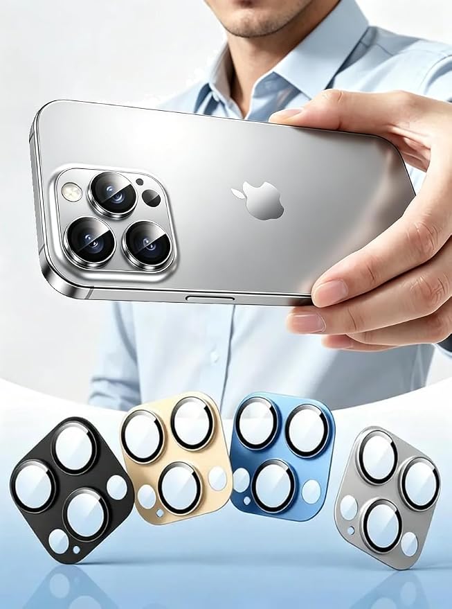 [2 Pack] Compatible for iPhone 13 Pro/iPhone 13 Pro Max Camera Lens Protector Metal Plus Tempered Glass Camera Cover Oneness Design Ultra Clear Anti-Explosion Black+Black