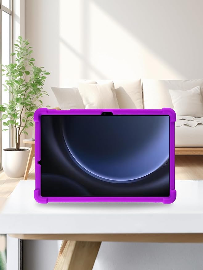 for Samsung Galaxy Tab S10 FE 11 Inch Tablets CaseBOVUGAC Soft Silicone Adjustable Stand Shockproof Kids Friendly for 10 Inch Tablets(Black)