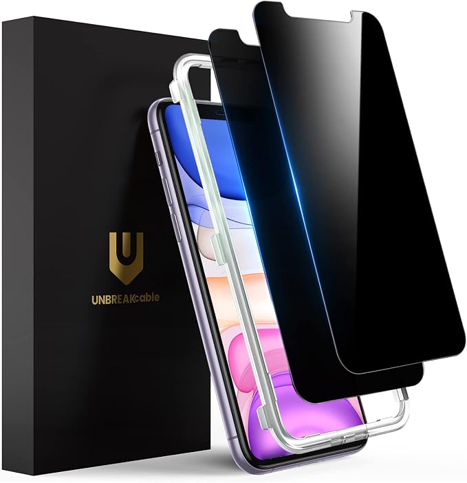 UNBREAKcable 2 Pack Privacy Screen Protector for iPhone 11 Pro Max/Xs Max Shatterproof Tempered Glass [True 28°Anti Spy] [9H Hardness] [Easy Installation] Protector for Apple 6.5