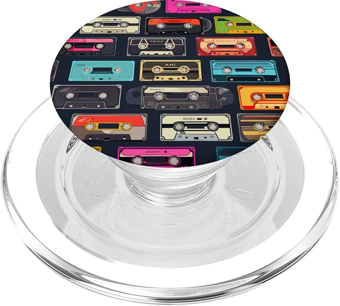 Retro Life Music Lover Cassette National Retro Day PopSockets PopGrip for MagSafe