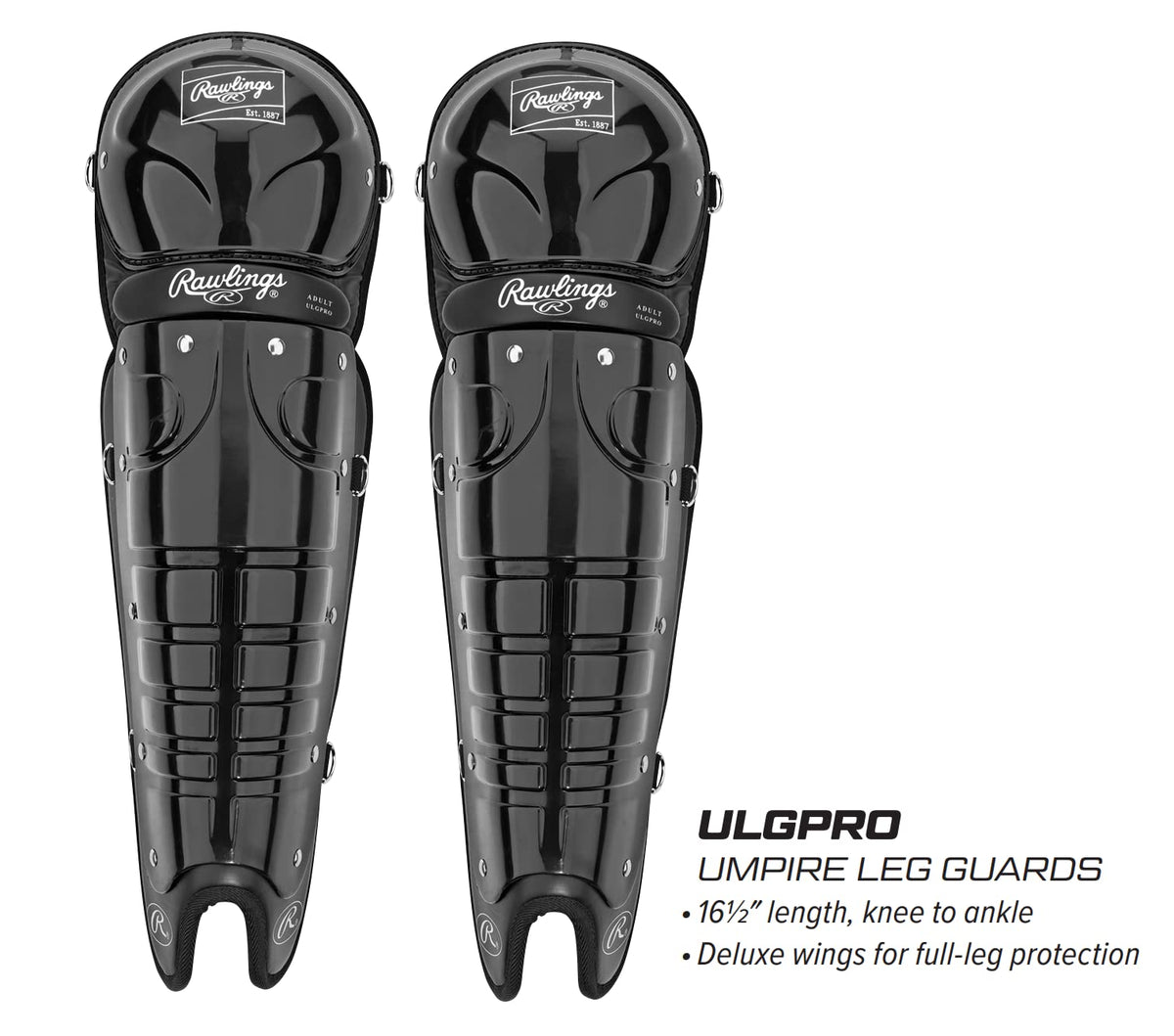 Rawlings | ULGPRO Umpire Leg Guards | 17.5" | Black