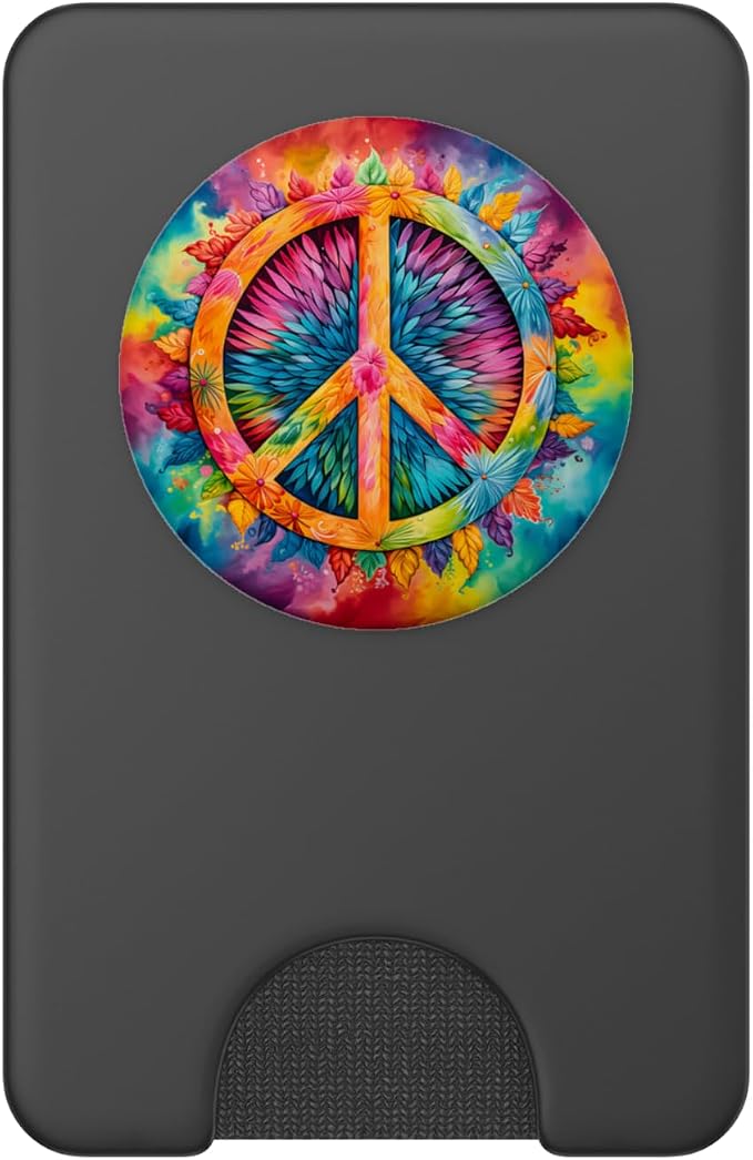 Peace Sign Rainbow Tie-Dye Inspired Design PopSockets Adhesive PopGrip