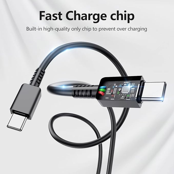 2 Pack-for Samsung Galaxy S23 S22 S21 Note 20 Fast Charging Type C25w USB C Super Fast Charger Type C Wall Charger Block Android Phone Cable for Samsung Galaxy S20 Plus Ultra 2×6ft Black | Fast Cha