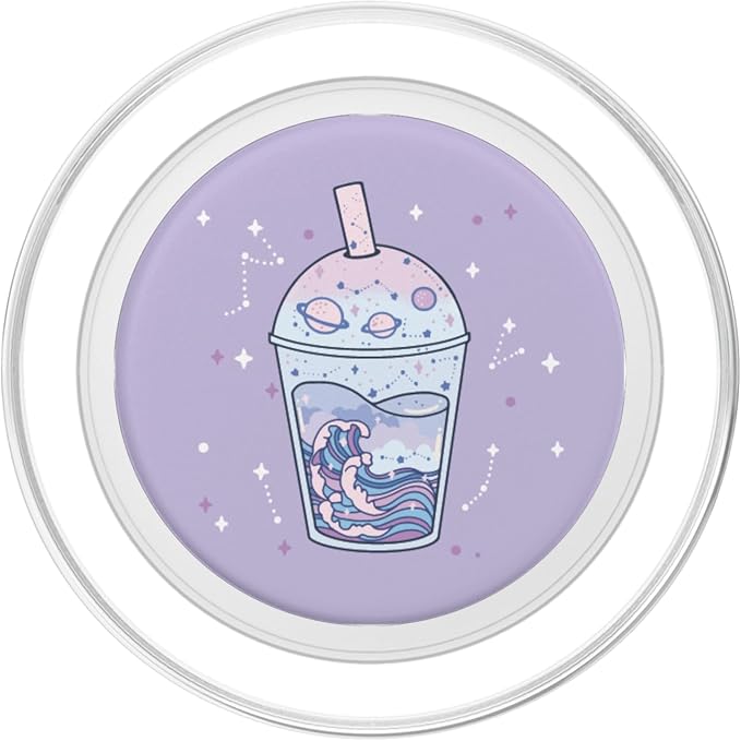 Kawaii Aesthetic Cute Boba Milk Tea Lover Japanese Waves Art PopSockets Adhesive PopGrip