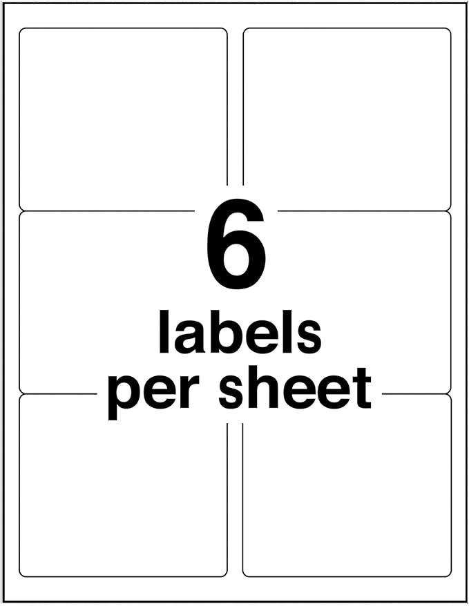 Avery Printable Shipping Labels with Sure Feed, 3-1/3" x 4", White, 600 Blank Mailing Labels for Laser Printers (5164)