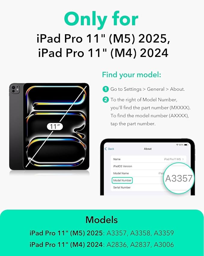 ZenRich Clear Case for iPad Pro 11-inch M5 2025 / M4 2024 LightBlue | Screen Protector Pencil Holder 360°Rotating Kickstand Carrying Strap Shockproof Protective Rugged