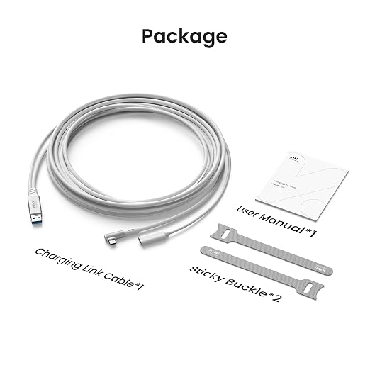 KIWI design Link Cable with Charging 16FT USB 3.0 to USB C White | Compatible with Quest 3S/3/2/Pro/Pico 4 Accessories and PC/SteamVR Link Cable with 5Gbps Super Speed for Extended Gameplay