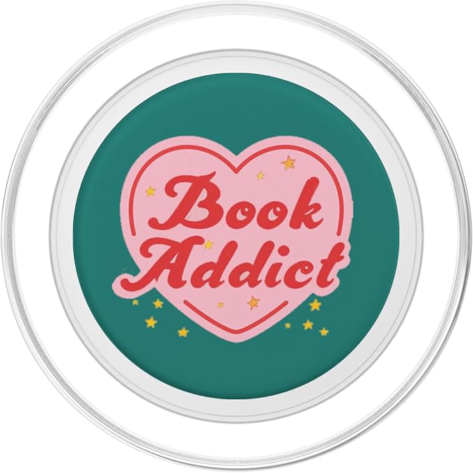 Book Addict Heart Booktrovert Bookish Reading Librarian PopSockets Adhesive PopGrip