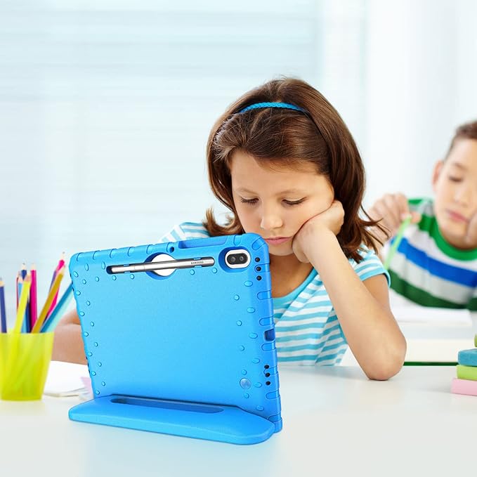 Kids Case for Samsung Galaxy Tab S6 Lite Shockproof Handle Stand Blue | Lightweight Kids Friendly EVACompatible with Samsung Galaxy Tab S6 Lite 10.4 Inch 2024/2022/2020 Release S Pen Holder