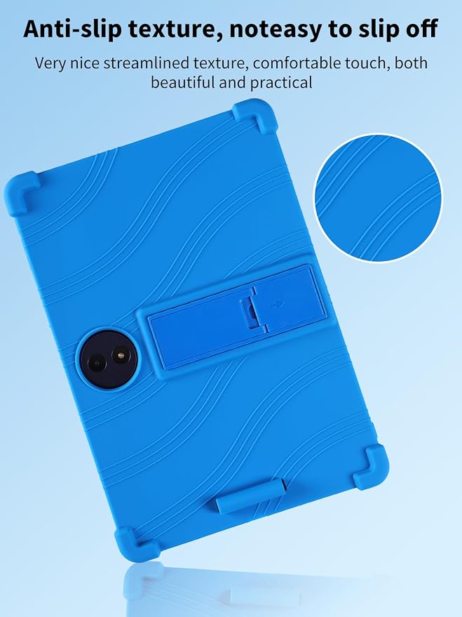 Case for TCL TAB A1 PlusNOUKAJU Tablet Protection CaseAdjustable BracketSoft SiliconeSilicone Protection Cover for TCL TAB A1 Plus Tablet 12.2inch(Blue)