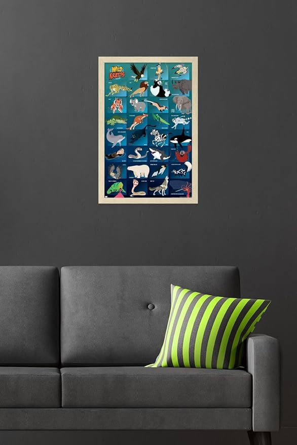 Wild Kratts - Grid Wall Poster, 22.4L" x 14.7W", Blonde Framed Version
