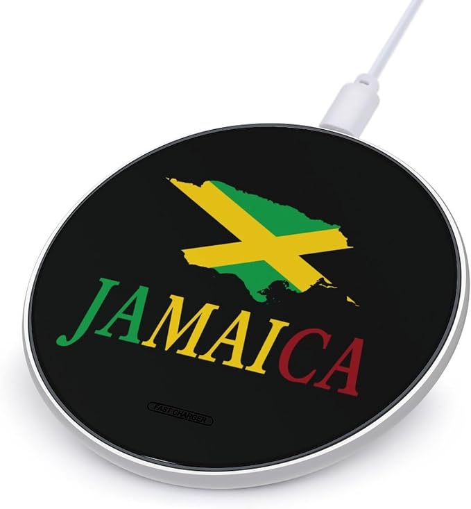 Jamaica Flag Map Wireless Charger Portable Charging Pad | LightweightAll Smartphone