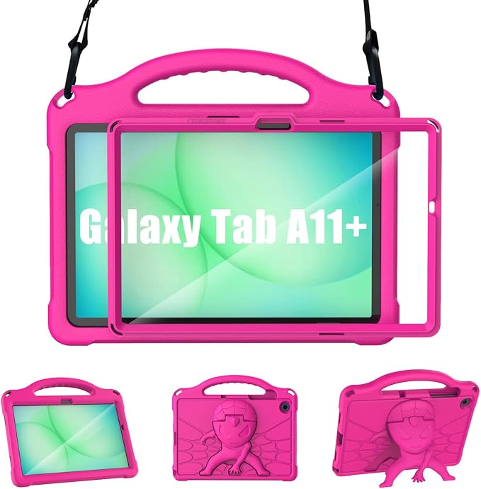 Kids Case for Samsung Galaxy Tab A11 Plus 2026 /A9 Plus 2023 11 inch Tablet | Sanyetral Galaxy Tab A11+/A9+ Case with Screen Protector Shockproof Handle Stand Protective Cover with Shoulder Strap -Bl