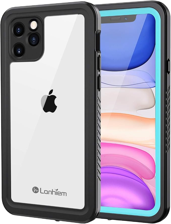 Lanhiem for iPhone 11 Case IP68 Waterproof Dustproof Case with Built-in Screen Protector Heavy Duty Full Body Protective Clear Back Phone Cover for iPhone 11 (Black)