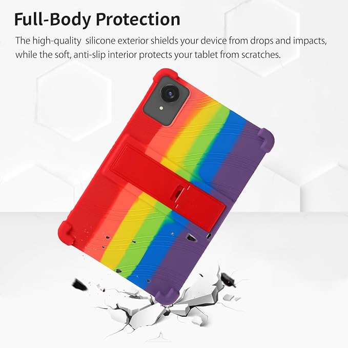 Case for ECOPAD T30 10.1-Inch Tablet – Shockproof Silicone Protective Cover with Kickstand Drop-Resistant Business Style (Black)