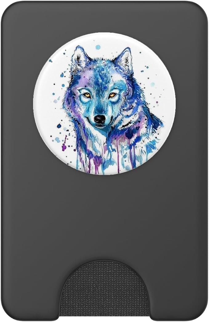 Watercolor Colorful Wild Wolf Print Pop Mount Socket PopSockets Adhesive PopGrip