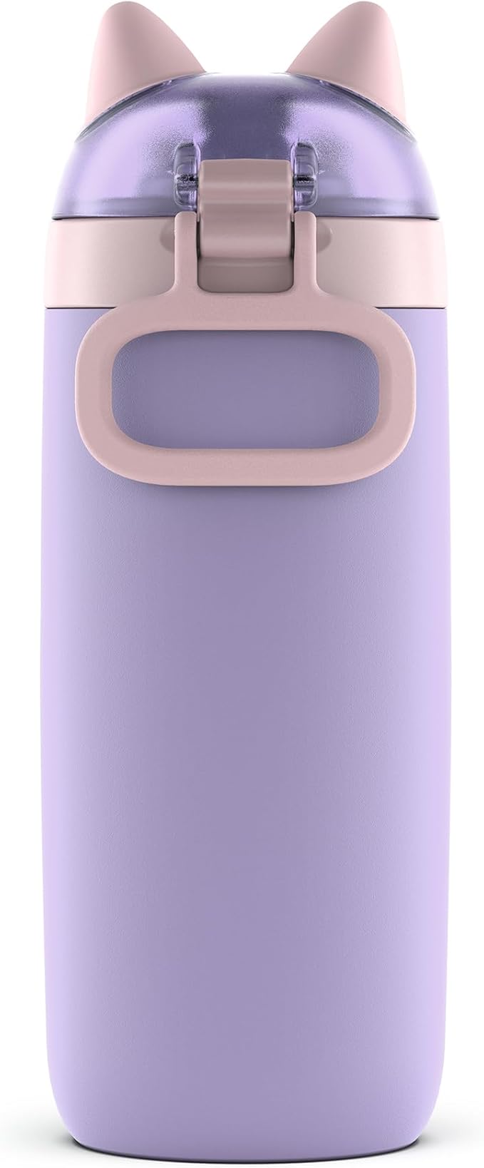 Ello Ellies 12oz Vacuum Insulated Stainless Steel Kids Water Bottle with Straw & Built-in Carrying Handle & Leak-Proof Locking Lid for School Backpack, Lunchbox and Outdoor Sports, Cat (Pack of 6)