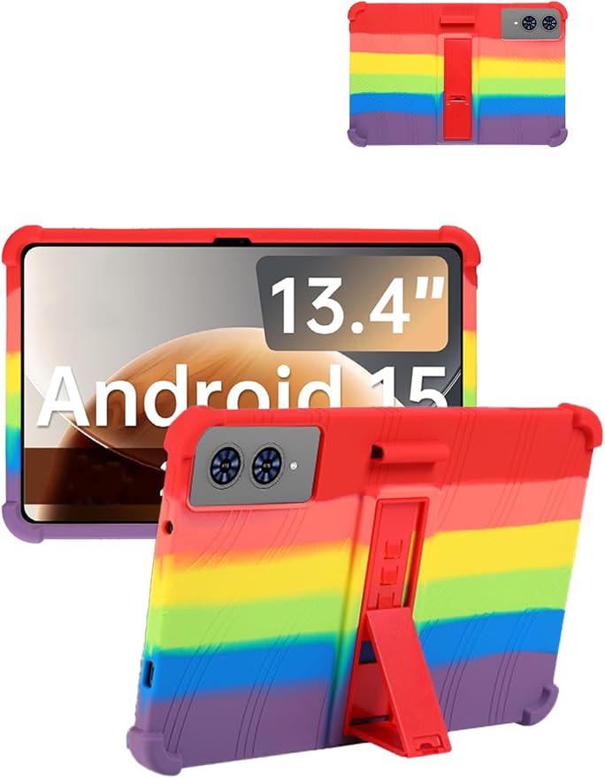 for TECLAST T65 13.4 inch Tablet Protective case Shockproof Lightweight Silicone Protective Cover with Stand Child-Friendly Protection Easy to Clean DesignBlack