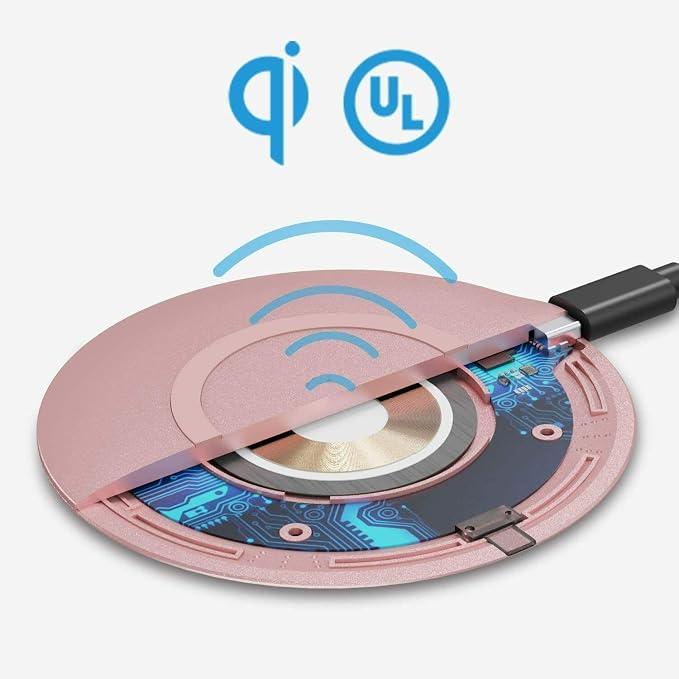 15W Wireless Charger Fast Pink Compatible with Boost Mobile Celero 5G Plus (ONLY for 2024) Charging Pad Slim Quick Charge