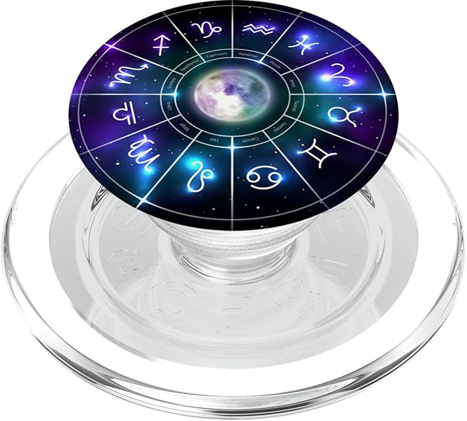 Zodiac Astrology Wheel Star Sign Symbol Astrology Birth Grip PopSockets Adhesive PopGrip