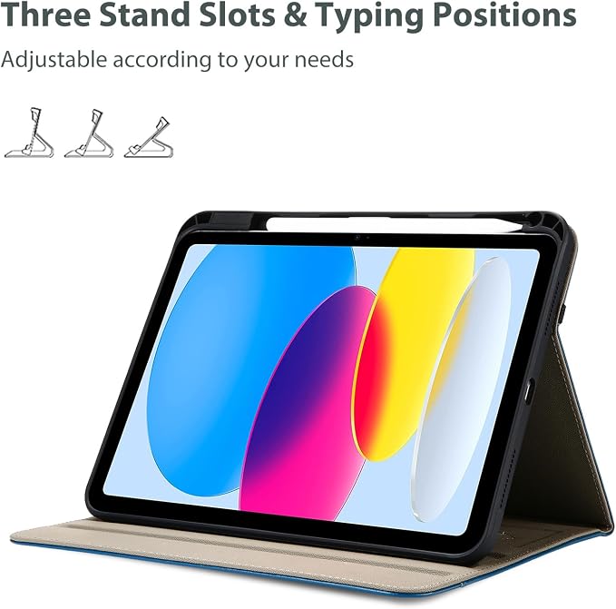 ProCase for iPad A16 11th Generation 11” 2025/iPad 10th Generation 10.9” 2022 with Pencil Holder iPad 11/10 PU Leather Case Business Stand Cover Smart Folio with Hand Strap Front Pocket -Berrypurple