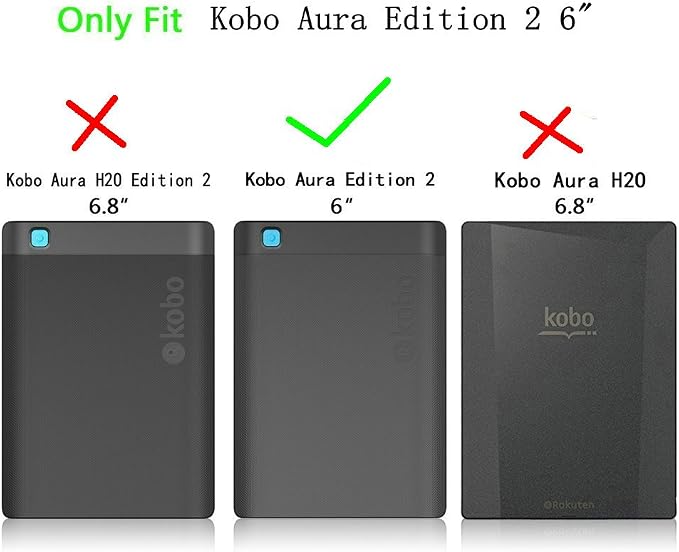 Kepuch Custer Case for kobo Aura Edition 2 2016Ultra-Thin PU-Leather Hard Shell Cover for kobo Aura Edition 2 2016 - Black