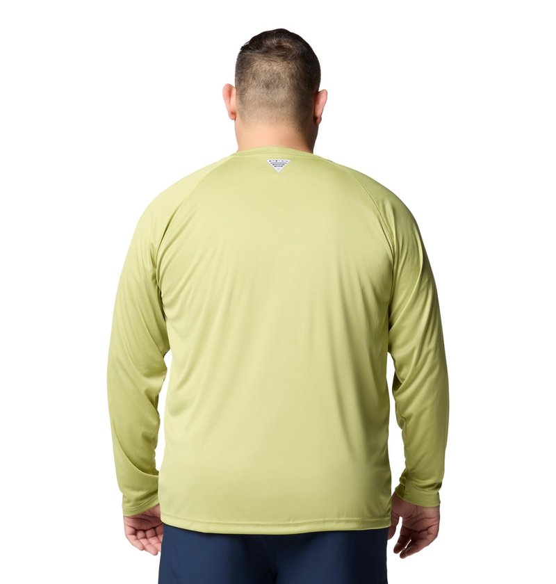 Columbia Men's PFG Terminal Tackle Long Sleeve Fishing Shirt, Pear/Cypress Logo, 5X