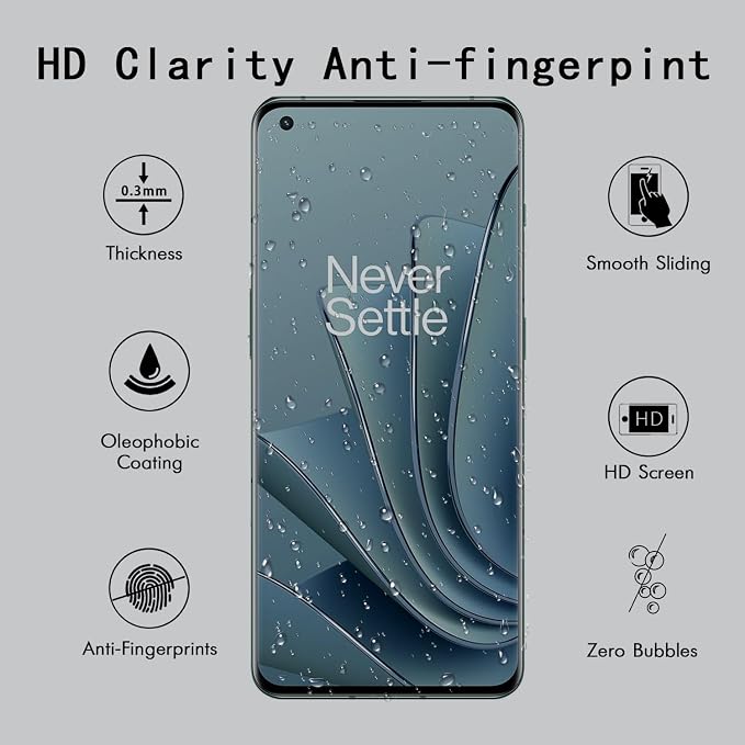 [4 Pack] Tempered Glass Screen Protector for OnePlus 10 pro | Tempered Glass Scratch Resistant Easy-Install Bubble Free Anti-Fingerprint