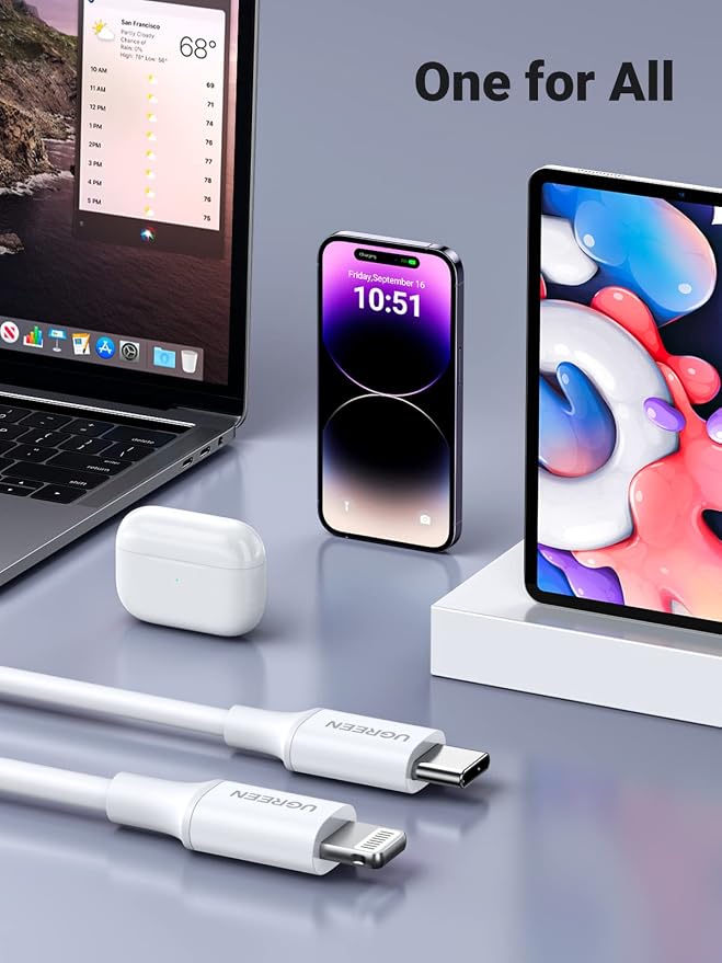 UGREEN 100W Right Angle USB C Cable 90° Ends Fast Charging 10ft | Both ends 90° for gaming &amp bedside. For iPhone 17/16/15 MacBook Galaxy S26/S25/S24 Pixel 10 iPad Switch
