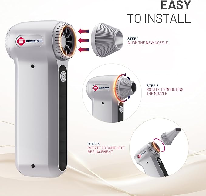 Compressed Air Duster, Ergonomic Design 250,000 RPM Compressed Canned Air Alternative, 3-Gear Powerful Blower for Computer Keyboard, PC Cleaning,Appliance,Car,Home and Outdoor