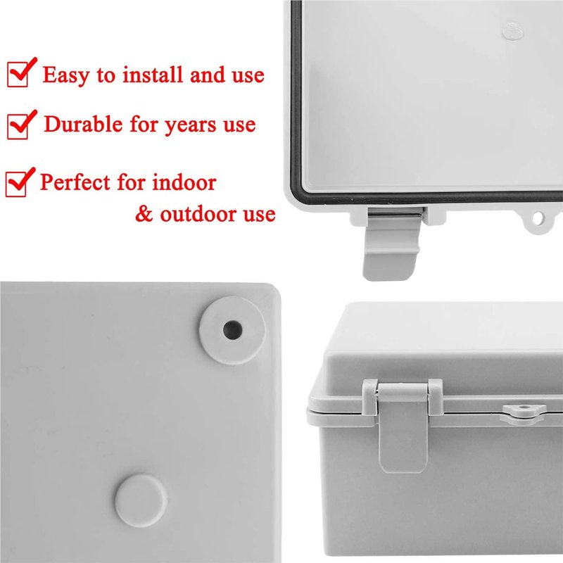 Sunnyglade ABS Plastic Dustproof Waterproof IP65 Junction Box Universal Durable Electrical Project Enclosure with Lock (3.9"x5.9"x2.8")