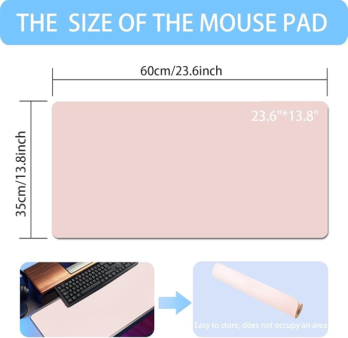 Erasable writable(Frontside) Table mat,Dual Sided Desk Mat, Large Mouse Pad, Notepad, Writing White Board (Includes 7.9"x9.4" Portable Mousepad)