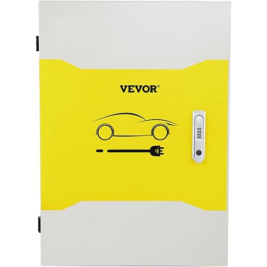 VEVOR Tesla Charger Station Box, 28'' x 20'' x 10'', Outdoor Cable Box Charging Box Cable Organizer, IP32 Waterproof Dustproof Cool Roll Steel Electrical Enclosure Box, for Tesla Wall Connector