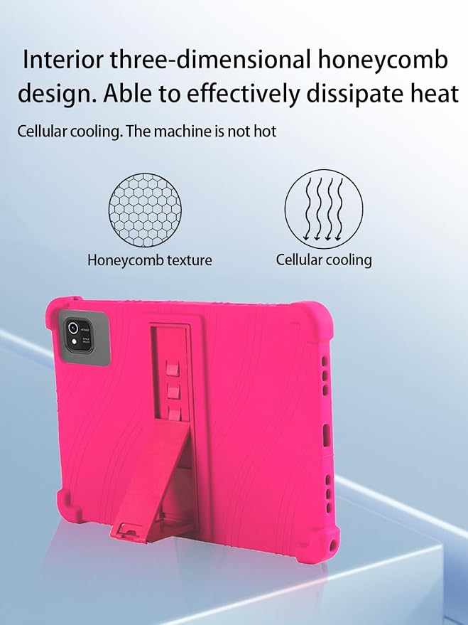 for kelankeke K10 Android 10-Inch TabletUYRUREL Skin-Friendly Soft Silicone Protective CaseFull Protection Against Drops and Scratcheswith Adjustable Viewing StandBlack.