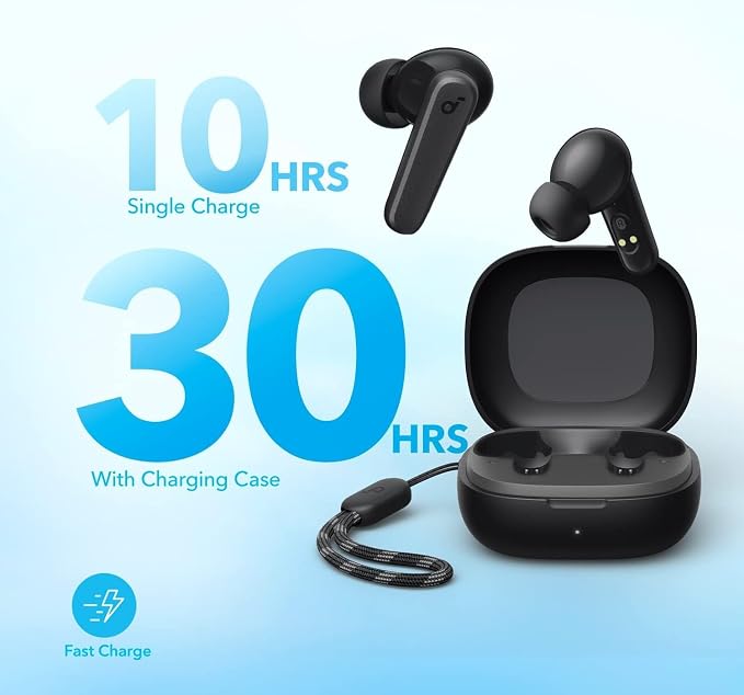 Soundcore by Anker P20i True Wireless Earbuds 10mm Drivers with Big Bass Bluetooth 5.3 30H Long Playtime Water-Resistant 2 Mics for AI Clear Calls 22 Preset EQs Customization via App