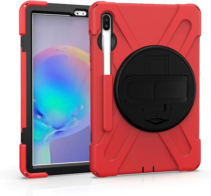 KIQ Galaxy Tab S7 Case 11 Shockproof Heavy Duty Durable Dual-Layer Cover Kickstand Hand Strap Shoulder Carrying Sling for Samsung Galaxy Tab S7 T870/ Samsung Galaxy Tab S8 X700 (Shield Green)