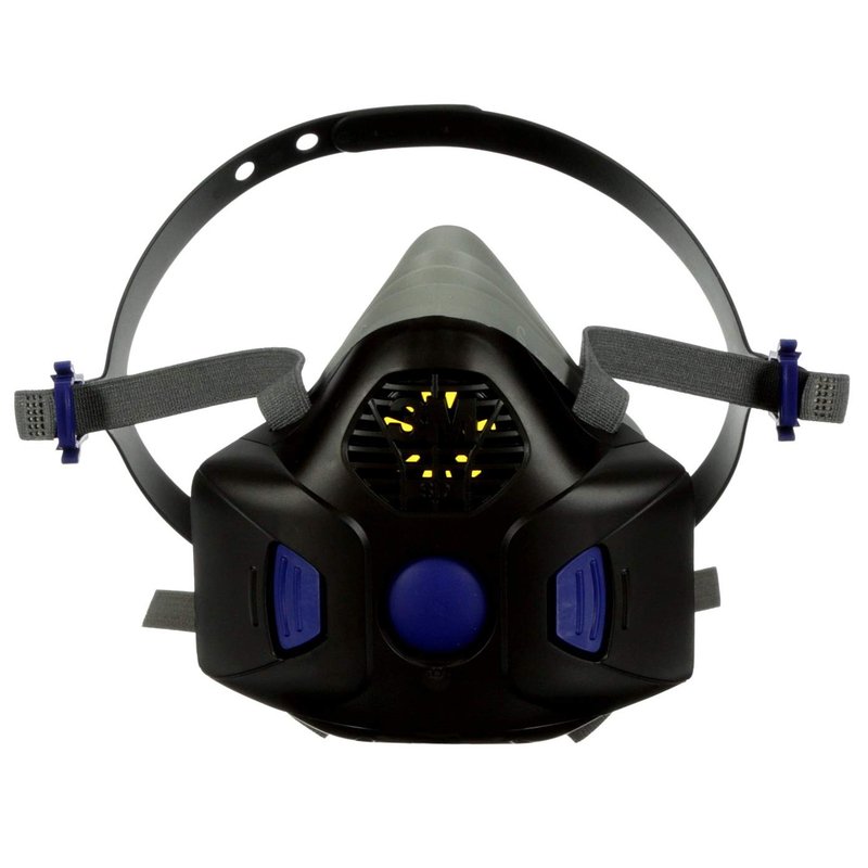 3M Respirator, Secure Click Half Face Reusable Respirator with Speaking Diaphragm and Push Button Seal Check, HF-803SD, Sweeping, Sanding, Grinding, Sawing, Dust, Large