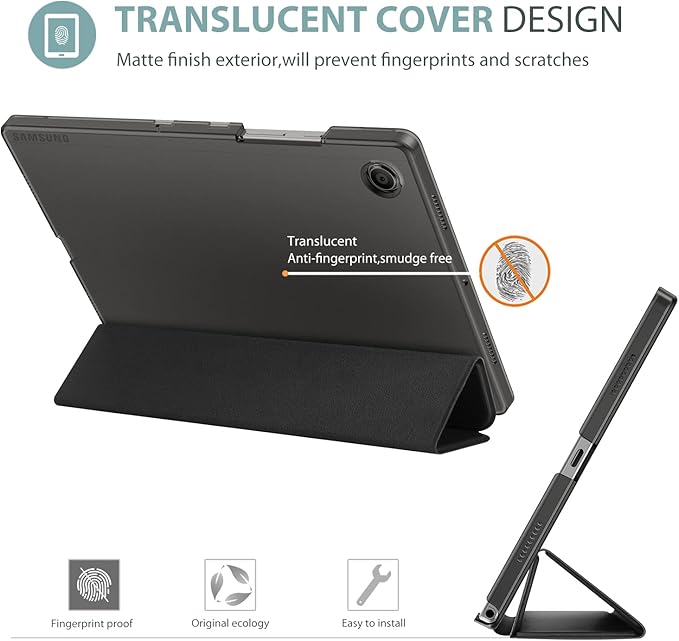 ProCase Smart Case for Galaxy Tab A8 10.5 Slim Stand Hard Back Shell Protective Smart Cover Case for Galaxy Tab A8 10.5 Inch 2022 SM-X200 X205 X207 -Black