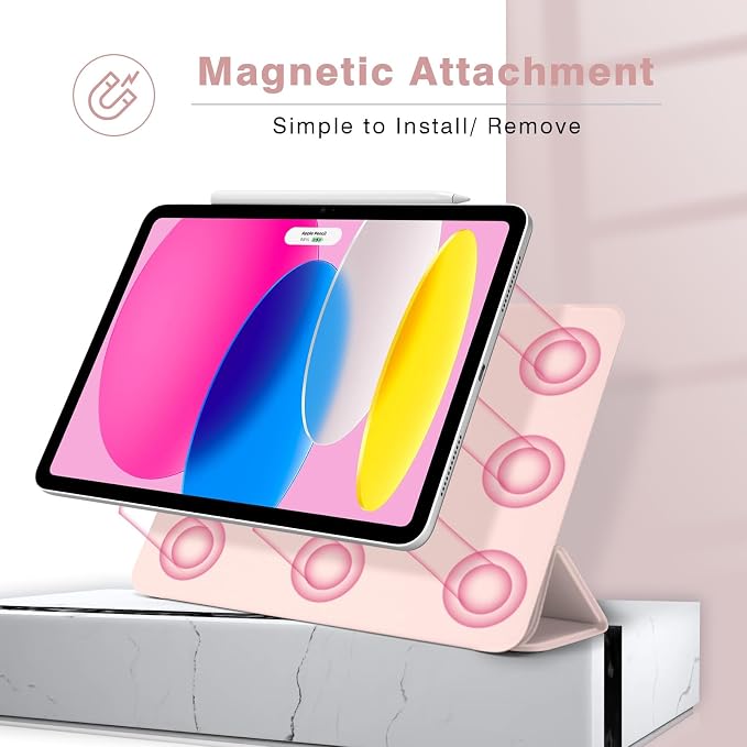 Magnetic Case for iPad (A16) 11th Generation 11 Inch 2025 Smart Folio for iPad 10th Generation 10.9 inch 2022 Trifold Stand Tablet Cover with Auto Sleep/Wake Slim Lightweight Case Black