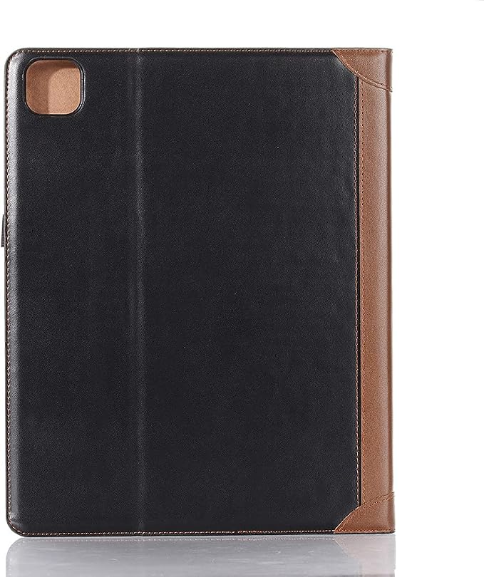 iPad Pro 13'' (M5 2025) (M4 2024) Case DMaos Vintage Book Synthetic Leather Stand Folio Smart Cover Auto Sleep/Wake Business Document Card Holder - Black